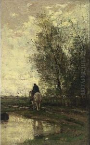 On The Tow-path by Jacob Henricus Maris