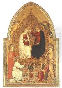 The Coronation of the Virgin, with Saints Bartholomew, Mary Magdalen, John the Baptist and a Female Saint by Pier Francesco Fiorentino