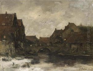 Delft In The Snow by Jacob Henricus Maris