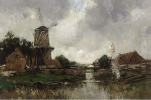 A Windmill Near A Canal A Windmill Near A Canal