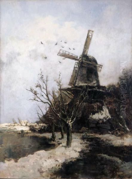 Jour Neigeux: A Windmill In The Snow - view 1