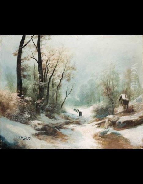 Paesaggio Invernale Con Figure - view 1