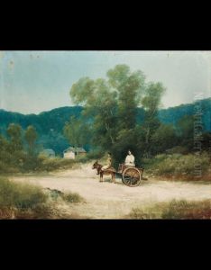Strada Con Figure E Carretto