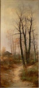 Paesaggio Con Alberi E Baita