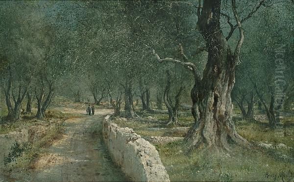 Figures In An Olive Grove - view 1