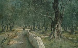 Figures In An Olive Grove by Henry Marko