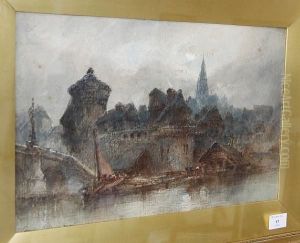 Town Scene, Brittany by Paul Marny