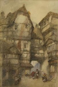 A Continental Street Scene by Paul Marny