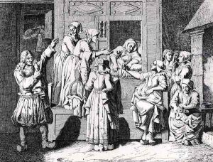 The New Mother, from Galerie des moeurs, usages et costumes des Bretons de lArmorique, 1808 by Olivier Perrin