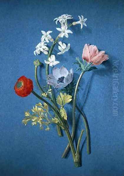 Ranunculus, anemones and jasmine - view 1