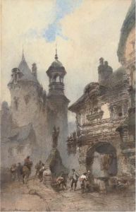 Bustling Activity In A Northern French Town