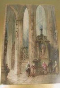 Fecamp Abbey, Interiorwith Figures Fecamp Abbey, Interiorwith Figures