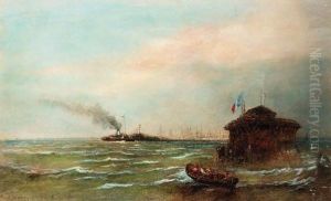 The Channel Packet Making Her French Port by Paul Marny