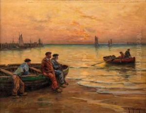 Le Soir Sur La Greve by Georges Philibert Charles Marionez