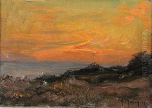 Soleil Couchant, Bord De Mer by Georges Philibert Charles Marionez