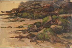 Bord De Mer En Bretagne by Georges Philibert Charles Marionez