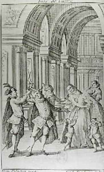 Illustration from the frontispiece of Ines de Castro by Antoine Houdar de La Motte 1672-1731 engraved by Ferdinando Fambrini - view 1