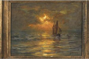 Barque Au Soleil Couchant