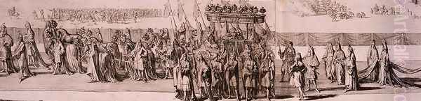 The Funeral Procession of Queen Mary II 1662-94 detail of the coffin, engraved by Romeyn de Hooge 1645-1708 1695 - view 1