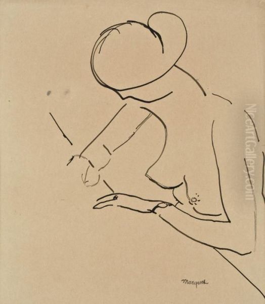 Femme Penchee Avec Le Cachet De L'atelier - view 1