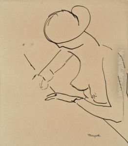Femme Penchee Avec Le Cachet De L'atelier