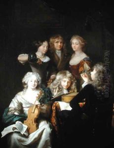 Interior with Musicians by David van der Plaes