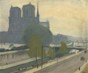 Notre-dame Vue Des Quais, Le Soir by Albert Marquet