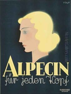 German advertisement for Alpecin hair products, c20th