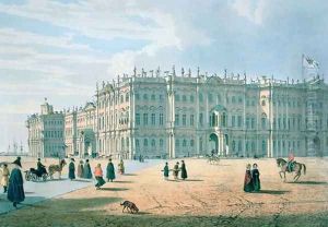 The Winter Palace as seen from Palace Passage, St. Petersburg, c.1840 by Ferdinand Victor Perrot