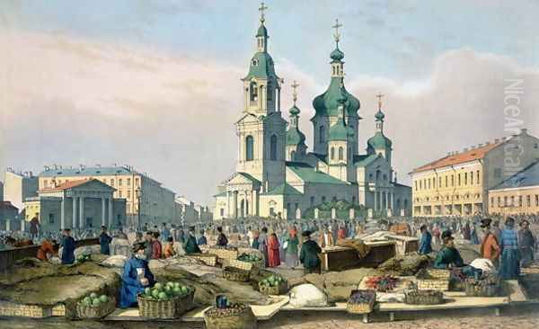 The Hay Square in St. Petersburg, c.1840 - view 1