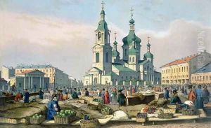 The Hay Square in St. Petersburg, c.1840 by Ferdinand Victor Perrot