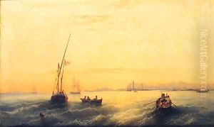 Naples From The Sea by Ferdinand Victor Perrot