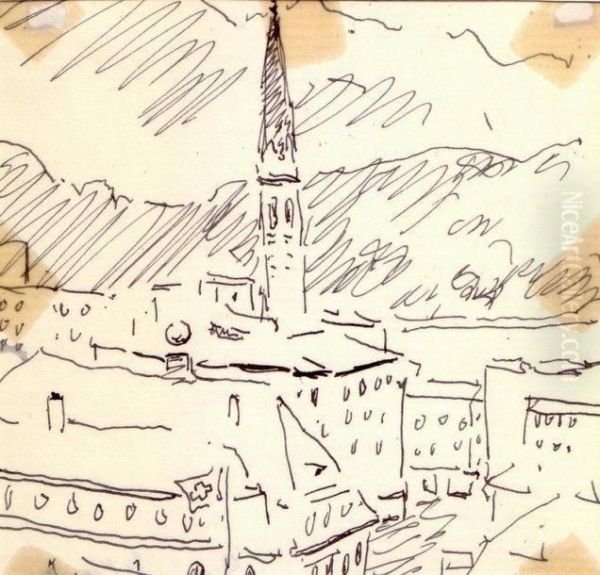 Vue De La Ville, Saint Moritz - view 1