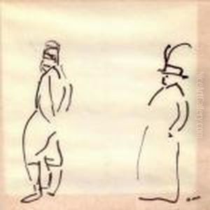 Femme Au Chapeau Et Homme Bras Croises Derriere Le Dos, Algerie Femme Au Chapeau Et Homme Bras Croises Derriere Le Dos, Algerie