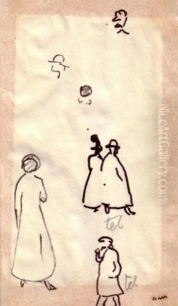 Couple Marchant Et Passants, Algerie - view 1