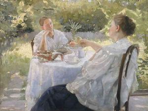 In the Garden, 1911 by Lukjan Vasilievich Popov