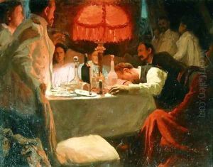 Under the Red Light, c.1910 by Lukjan Vasilievich Popov