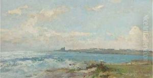 A French coastal landscape by Pierre Jacques Pelletier