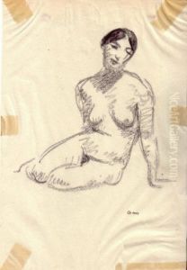Nu Assis Tete Penchee by Albert Marquet