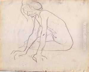 Nu Au Chignon Assis Sur Le Sol by Albert Marquet