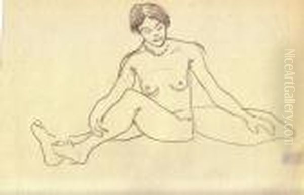 Nu Assis, Jambe Gauche Pliee - view 1