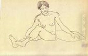 Nu Assis, Jambe Gauche Pliee by Albert Marquet