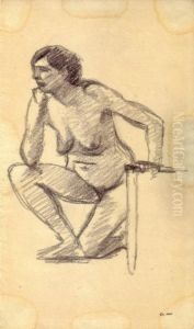 Nu Agenouille Pres D'une Chaise by Albert Marquet