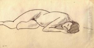 Nu Allonge Main Sous La Joue by Albert Marquet