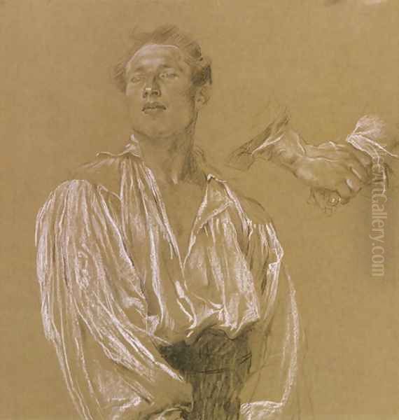 Portrait study of a man in a white shirt - view 1