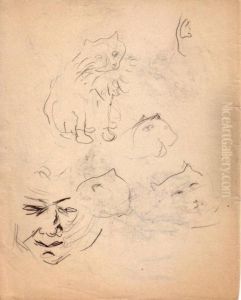 Zoo De Vincennes : Chats Et Biches by Albert Marquet