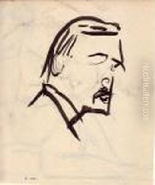 Autoportrait De Profil Et Nu Assis - view 1