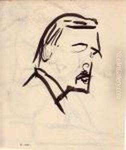 Autoportrait De Profil Et Nu Assis by Albert Marquet