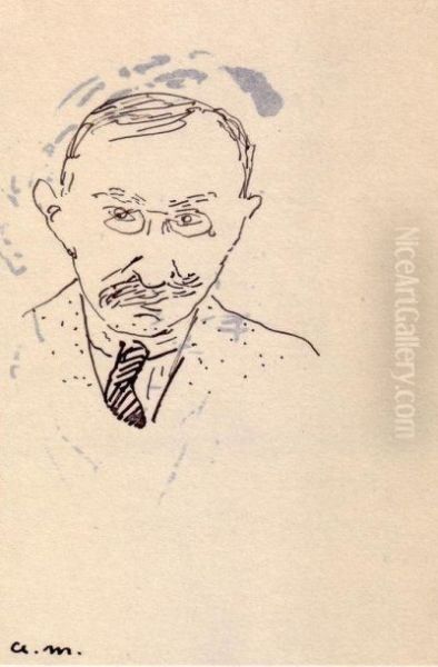 Autoportrait A La Moustache Et Croquis - view 1