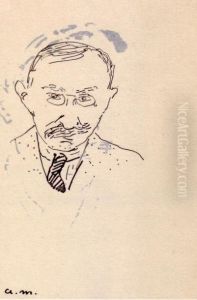 Autoportrait A La Moustache Et Croquis by Albert Marquet